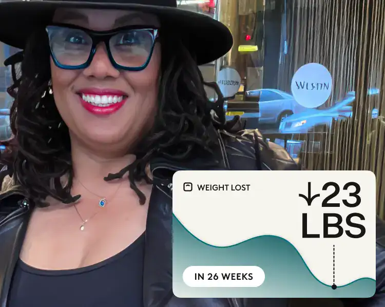 Lila M. - Real Noom user. Lost 23 pounds in 26 weeks.